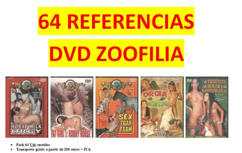 PACK 64 DVD ZOOFILIA 