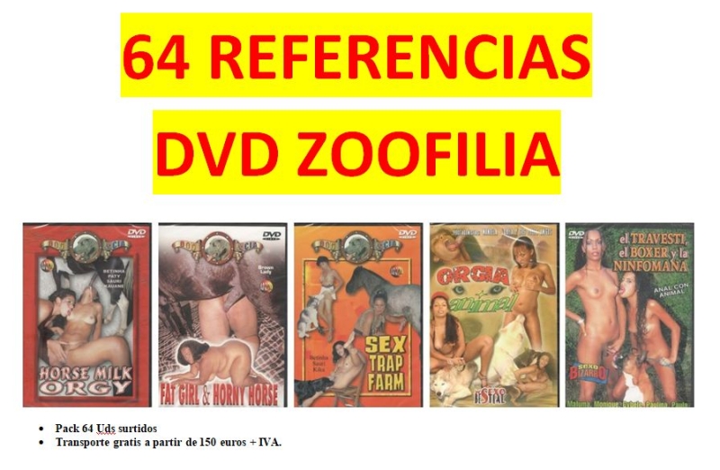 PACK 64 DVD ZOOFILIA 